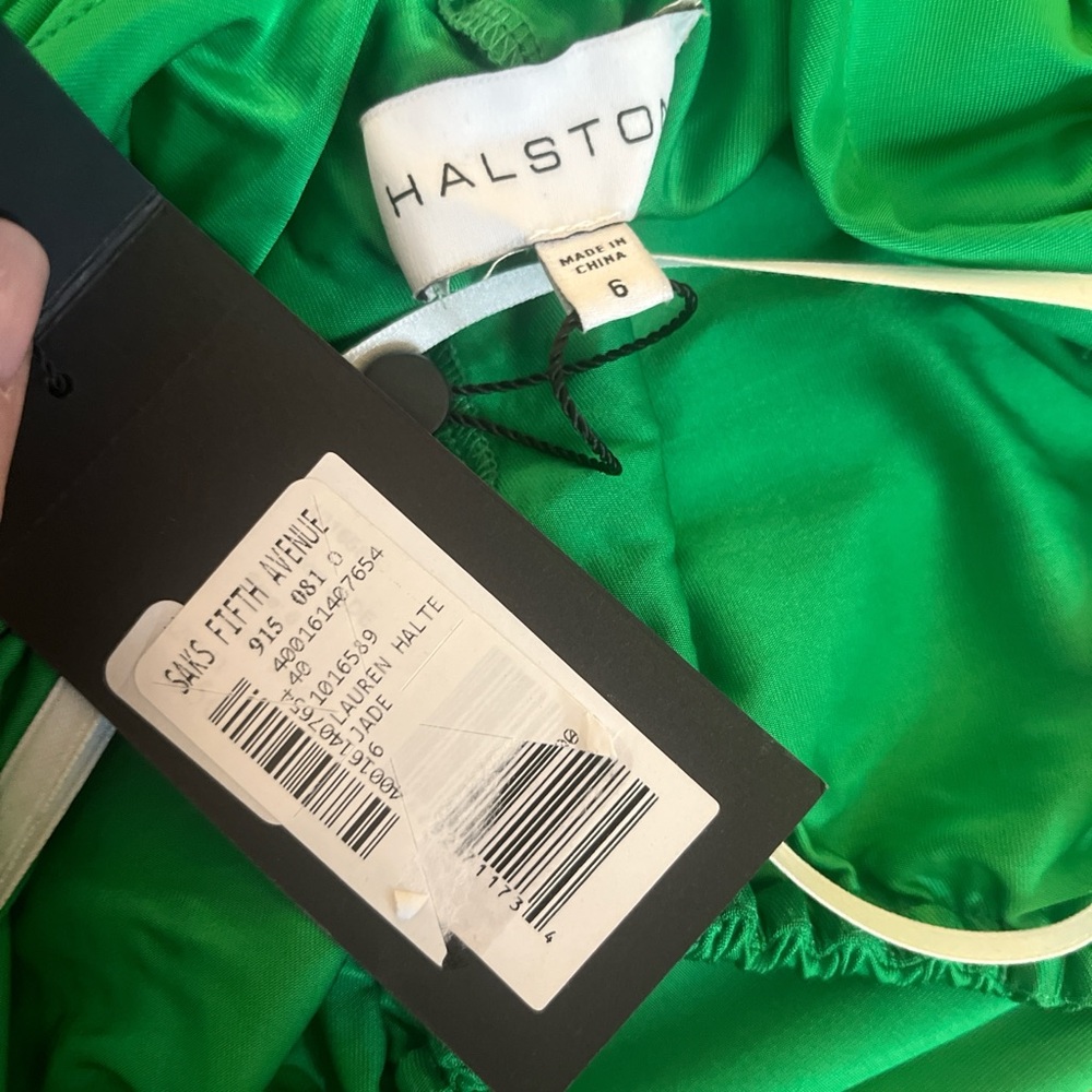 Halston Heritage Vibrant Green Halter Maxi Dress - Picture 7 of 7